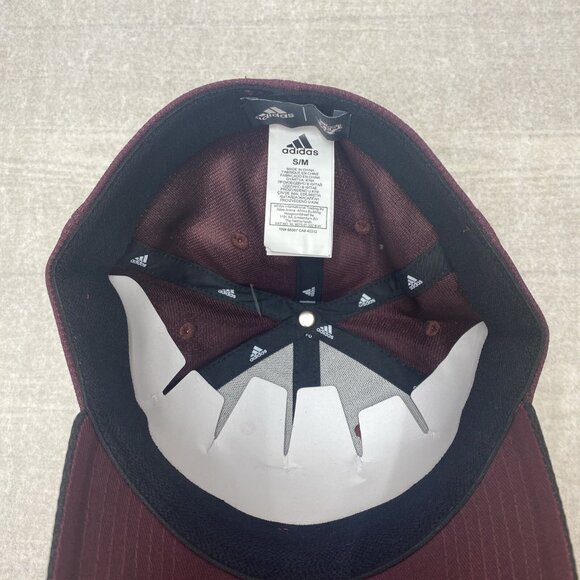 Rare Texas University Baseball Cap Aggies Maroon Hat Embroidered Logo Adidas S/M - Picture 8 of 15